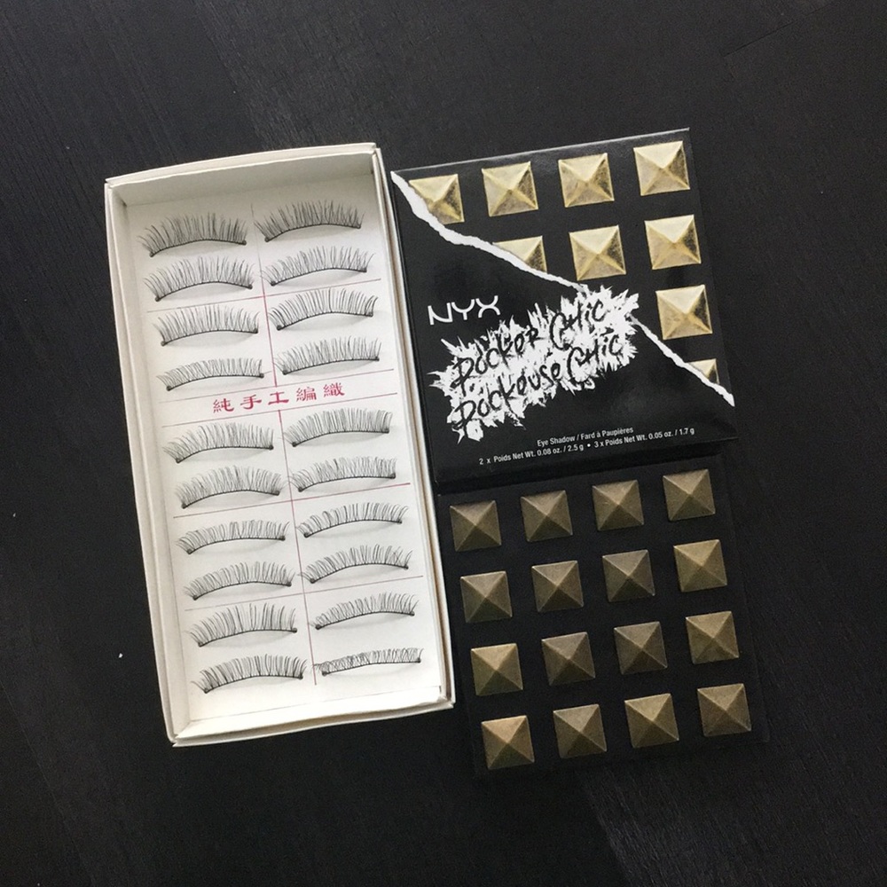 NYX rocker chic stud eyeshadow palette&eyelashes